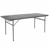 Flash Furniture DAD-LF-183Z-DG-GG 30" X 72" Rectangular Dark Gray Commercial Duty Plastic Bi-Fold Folding Table