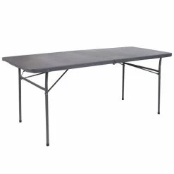 Flash Furniture DAD-LF-183Z-DG-GG 30" X 72" Rectangular Dark Gray Commercial Duty Plastic Bi-Fold Folding Table