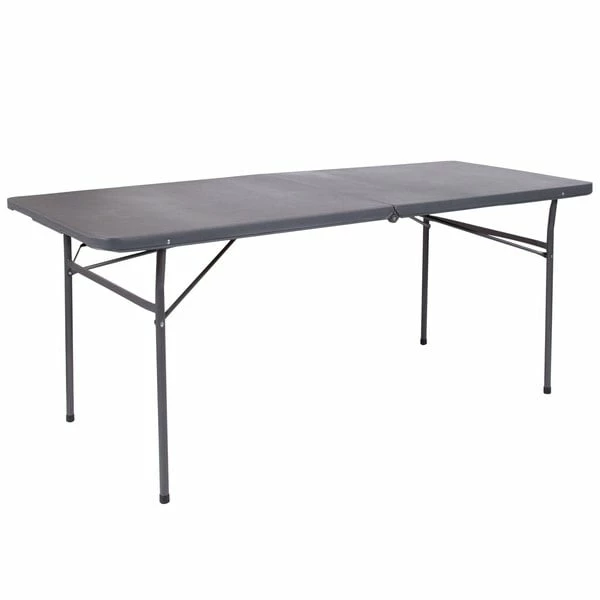 Flash Furniture DAD-LF-183Z-DG-GG 30" X 72" Rectangular Dark Gray Commercial Duty Plastic Bi-Fold Folding Table 1 Flash Furniture DAD-LF-183Z-DG-GG 30" X 72" Rectangular Dark Gray Commercial Duty Plastic Bi-Fold Folding Table