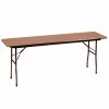 Correll 18" X 96" Rectangular Medium Oak High Pressure Heavy Duty Folding Table