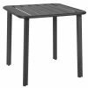 BFM Seating Vista 36" X 36" Black Aluminum Outdoor / Indoor Standard Height Table With Umbrella Hole