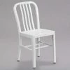 Flash Furniture CH-61200-18-WH-GG White Metal Indoor / Outdoor Chair With Vertical Slat Back