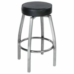 Lancaster Table & Seating Clear Coat Backless Barstool With Black Swivel Upholstered Seat 3 Lancaster Table & Seating Clear Coat Backless Barstool With Black Swivel Upholstered Seat -Lancaster Table & Seating Shop 1650802