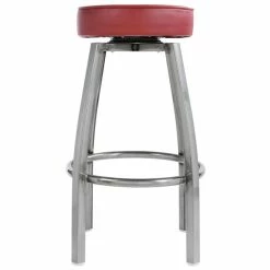 Lancaster Table & Seating Clear Coat Backless Barstool With Crimson Swivel Upholstered Seat 5 Lancaster Table & Seating Clear Coat Backless Barstool With Crimson Swivel Upholstered Seat -Lancaster Table & Seating Shop 1650857