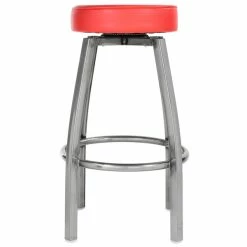 Lancaster Table & Seating Clear Coat Backless Barstool With Red Swivel Upholstered Seat 5 Lancaster Table & Seating Clear Coat Backless Barstool With Red Swivel Upholstered Seat -Lancaster Table & Seating Shop 1650923