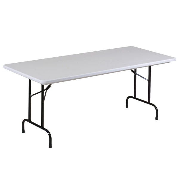 Correll 30" X 72" Gray Granite Heavy-Duty Antimicrobial Plastic Folding Table 1 Correll 30" X 72" Gray Granite Heavy-Duty Antimicrobial Plastic Folding Table