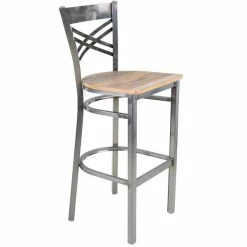 Lancaster Table & Seating Clear Coat Finish Cross Back Bar Stool With Driftwood Seat 6 Lancaster Table & Seating Clear Coat Finish Cross Back Bar Stool With Driftwood Seat -Lancaster Table & Seating Shop 1672757