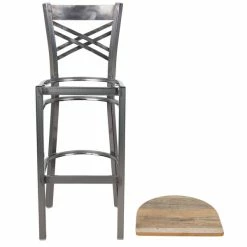 Lancaster Table & Seating Clear Coat Finish Cross Back Bar Stool With Driftwood Seat 8 Lancaster Table & Seating Clear Coat Finish Cross Back Bar Stool With Driftwood Seat -Lancaster Table & Seating Shop 1672826