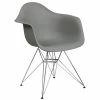 Flash Furniture FH-132-CPP1-GY-GG Alonza Gray Plastic Chair With Chrome Base