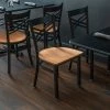 Lancaster Table & Seating Black Finish Cross Back Chair With Natural Wood Seat