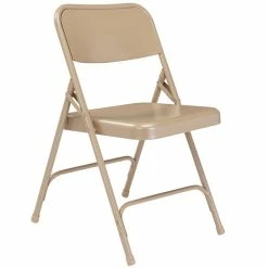 National Public Seating 201 Beige Premium Metal Folding Chair -Lancaster Table & Seating Shop 1713722