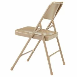 National Public Seating 201 Beige Premium Metal Folding Chair -Lancaster Table & Seating Shop 1713725