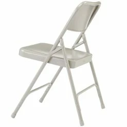 National Public Seating 202 Gray Premium Metal Folding Chair -Lancaster Table & Seating Shop 1713741