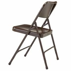 National Public Seating 203 Brown Premium Metal Folding Chair -Lancaster Table & Seating Shop 1713758
