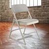 National Public Seating 2202 Gray Metal Folding Chair With 1 1/4" Graystone Fabric Padded Seat