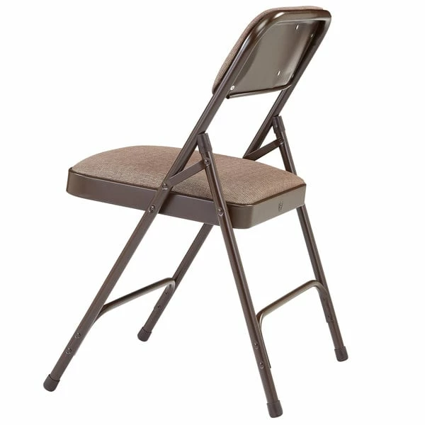 National Public Seating 2207 Brown Metal Folding Chair With 1 1/4" Russet Walnut Fabric Padded Seat 3 National Public Seating 2207 Brown Metal Folding Chair With 1 1/4" Russet Walnut Fabric Padded Seat - Image 3