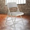 National Public Seating 2302 Gray Metal Folding Chair With 1 1/4" Graystone Fabric Padded Seat