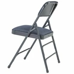 National Public Seating 2304 Char-Blue Metal Folding Chair With 1 1/4" Imperial Blue Fabric Padded Seat -Lancaster Table & Seating Shop 1718768