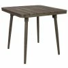 BFM Seating Bayview 36" Square Table With Bronze Powder Coat Aluminum Frame And Brown Synthetic Teak Top
