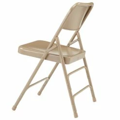 National Public Seating 301 Beige Premium Metal Triple-Brace Folding Chair -Lancaster Table & Seating Shop 1722989