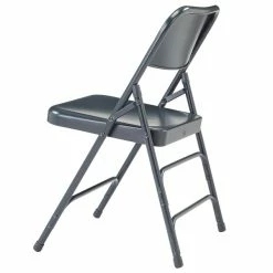 National Public Seating 304 Char-Blue Premium Metal Triple-Brace Folding Chair -Lancaster Table & Seating Shop 1723042