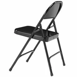 National Public Seating 510 Black Metal Folding Chair -Lancaster Table & Seating Shop 1723539