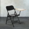 National Public Seating 5210L Black Steel Premium Folding Chair With Left Gray Tablet Arm