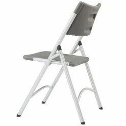 National Public Seating 620 Silvertone Steel Folding Chair With Charcoal Slate Plastic Back And Seat 5 National Public Seating 620 Silvertone Steel Folding Chair With Charcoal Slate Plastic Back And Seat -Lancaster Table & Seating Shop 1725960