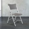 National Public Seating 620 Silvertone Steel Folding Chair With Charcoal Slate Plastic Back And Seat
