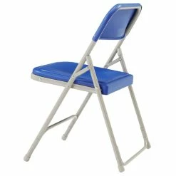 National Public Seating 805 Gray Metal Folding Chair With Blue Plastic Seat -Lancaster Table & Seating Shop 1726091