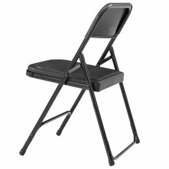National Public Seating 810 Black Metal Folding Chair With Black Plastic Seat -Lancaster Table & Seating Shop 1726098