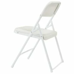National Public Seating 821 White Metal Folding Chair With White Plastic Seat -Lancaster Table & Seating Shop 1726125
