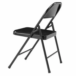 National Public Seating 910 Commercialine Black Metal Folding Chair -Lancaster Table & Seating Shop 1726207