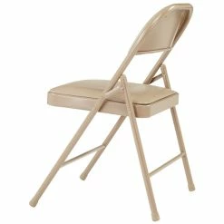 National Public Seating 951 Commercialine Beige Metal Folding Chair With Beige Padded Vinyl Seat 5 National Public Seating 951 Commercialine Beige Metal Folding Chair With Beige Padded Vinyl Seat -Lancaster Table & Seating Shop 1726261