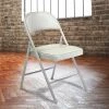 National Public Seating 952 Commercialine Gray Metal Folding Chair With Gray Padded Vinyl Seat