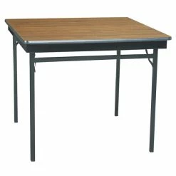 Barricks CL36WA 36" X 36" Walnut / Black Folding Table