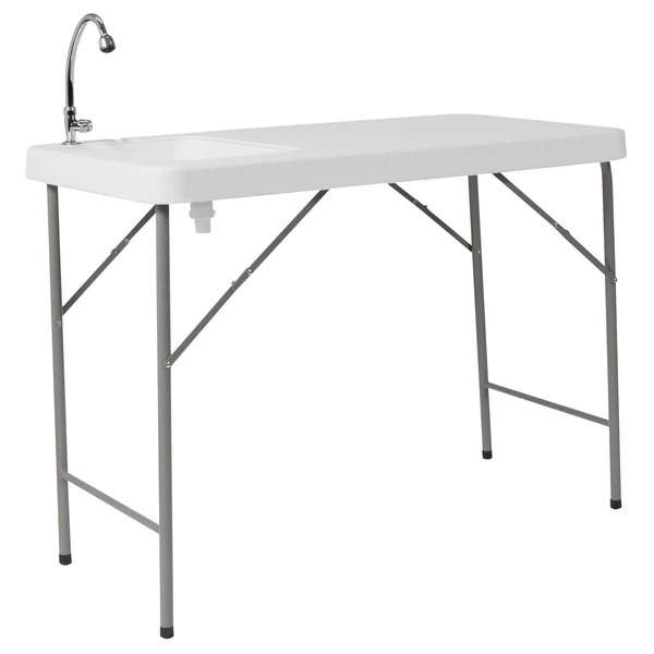 Flash Furniture DAD-PYZ-116-GG 23" X 45" Rectangular White Granite Plastic Folding Table With Sink And Faucet 1 Flash Furniture DAD-PYZ-116-GG 23" X 45" Rectangular White Granite Plastic Folding Table With Sink And Faucet