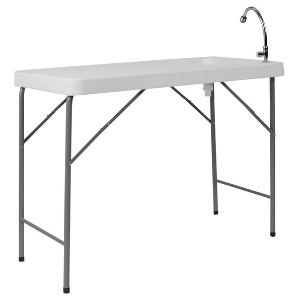 Flash Furniture DAD-PYZ-116-GG 23" X 45" Rectangular White Granite Plastic Folding Table With Sink And Faucet 2 Flash Furniture DAD-PYZ-116-GG 23" X 45" Rectangular White Granite Plastic Folding Table With Sink And Faucet - Image 2