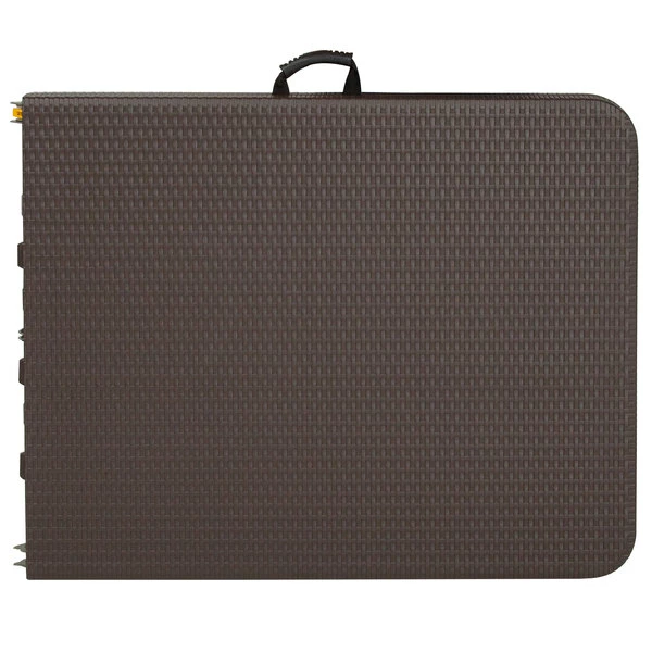 Flash Furniture DAD-FT-180Z-GG 29" X 71" Rectangular Brown Rattan Plastic Bi-Fold Folding Table 4 Flash Furniture DAD-FT-180Z-GG 29" X 71" Rectangular Brown Rattan Plastic Bi-Fold Folding Table - Image 4