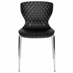 Flash Furniture LF-7-07C-BLK-GG Lowell Contemporary Black Plastic Stackable Chair -Lancaster Table & Seating Shop 1734822