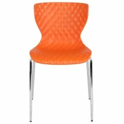 Flash Furniture LF-7-07C-ORNG-GG Lowell Contemporary Orange Plastic Stackable Chair 5 Flash Furniture LF-7-07C-ORNG-GG Lowell Contemporary Orange Plastic Stackable Chair -Lancaster Table & Seating Shop 1736815