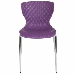 Flash Furniture LF-7-07C-PUR-GG Lowell Contemporary Purple Plastic Stackable Chair -Lancaster Table & Seating Shop 1736859