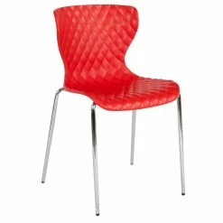 Flash Furniture LF-7-07C-RED-GG Lowell Contemporary Red Plastic Stackable Chair