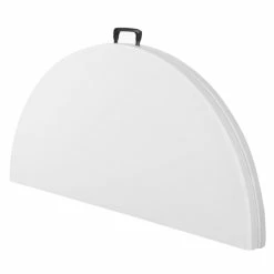 Lancaster Table & Seating 48" Round Heavy-Duty Granite White Plastic Bi-Folding Table -Lancaster Table & Seating Shop 1743876