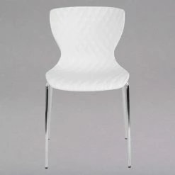 Flash Furniture LF-7-07C-WH-GG Lowell Contemporary White Plastic Stackable Chair -Lancaster Table & Seating Shop 1744724