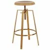 Flash Furniture CH-181070-26S-GLD-GG Toledo Industrial Style Gold Bar Stool With Adjustable Height Seat