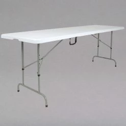 Flash Furniture RB-3096FH-ADJ-GG 30" X 96" Rectangular Height Adjustable Granite White Plastic Bi-Fold Folding Table