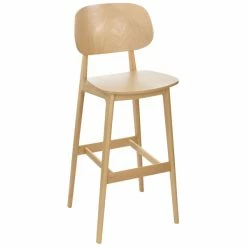 BFM Seating Emma Natural Beechwood Bar Height Chair
