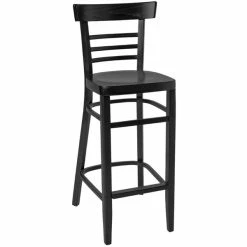 BFM Seating Giulia Black Beechwood Bar Height Chair
