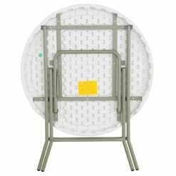 Lancaster Table & Seating 32" Round Granite White Heavy-Duty Blow Molded Standard Height Plastic Folding Table -Lancaster Table & Seating Shop 1768210